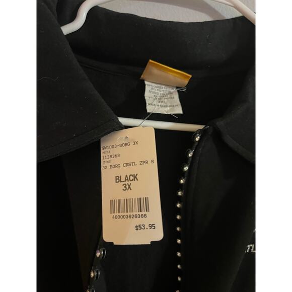 Borgata casino womens rhinestone full zip jacket- size 3X-NWT- See measurements - Picture 3 of 4